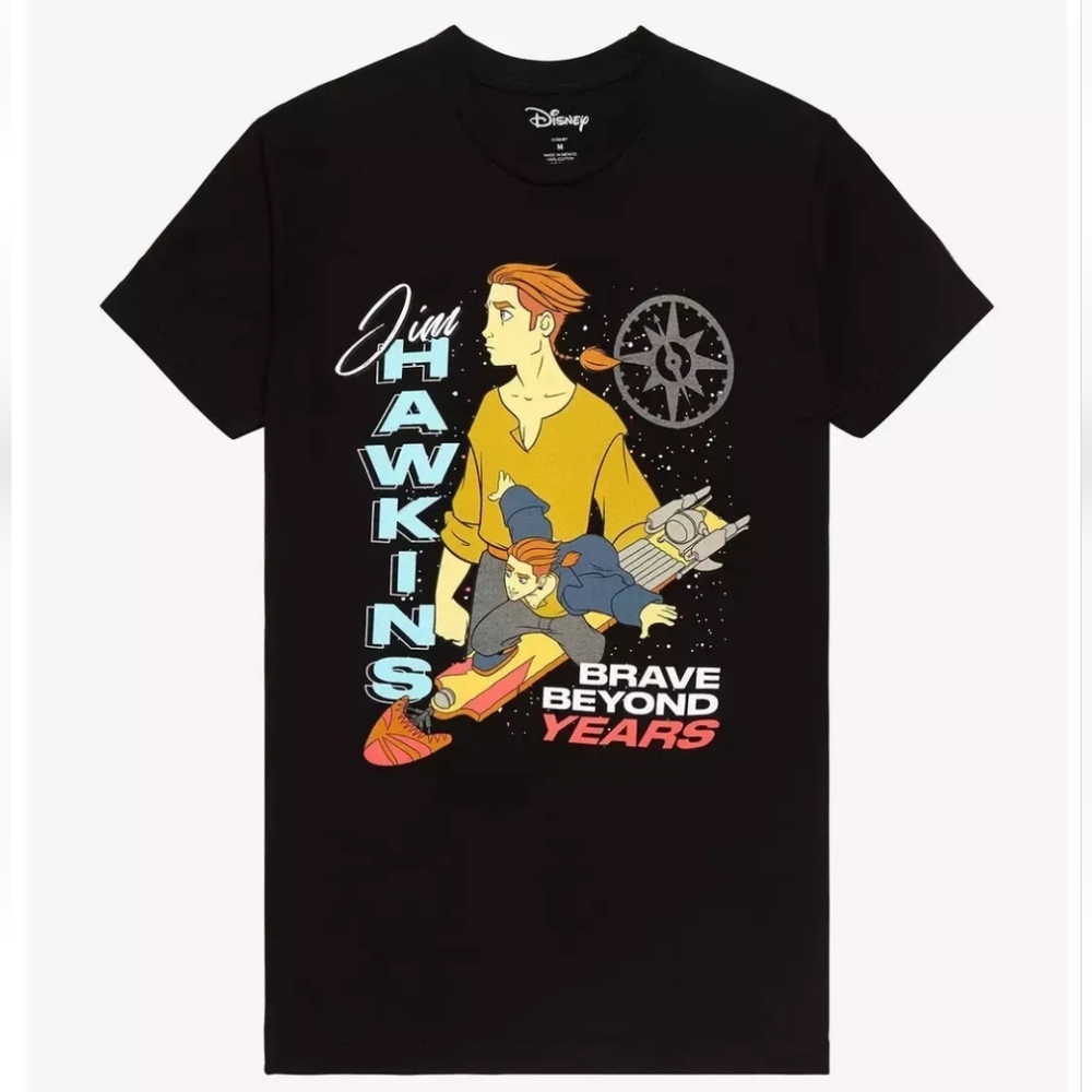 Disney Black Short Sleeve Cartoon Tees